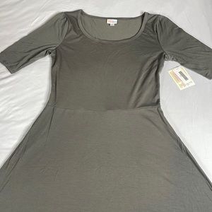 LuLaRoe Ana Scoop Neck Short Sleeve Floral Long Flowy Maxi Dress, Size Large